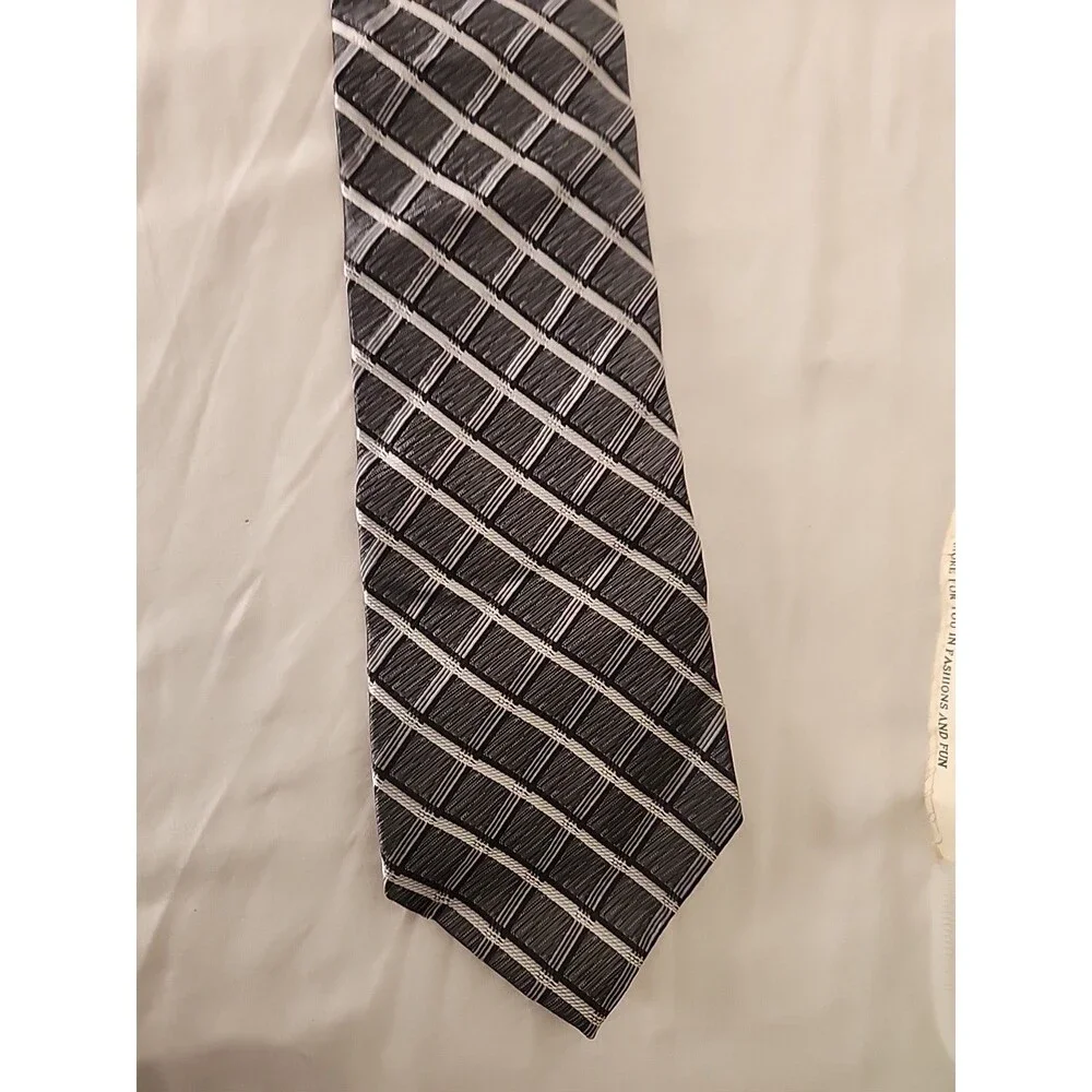 Stafford Black and Gray Men's Tie 59 Inches Long 4 Inches Wide
